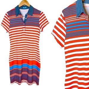 J McLaughlin Striped Chambray Dress size Medium